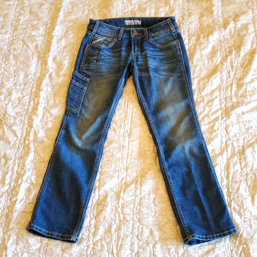 Ariat Rebar Mid Rise Straight Denim Jeans 26S